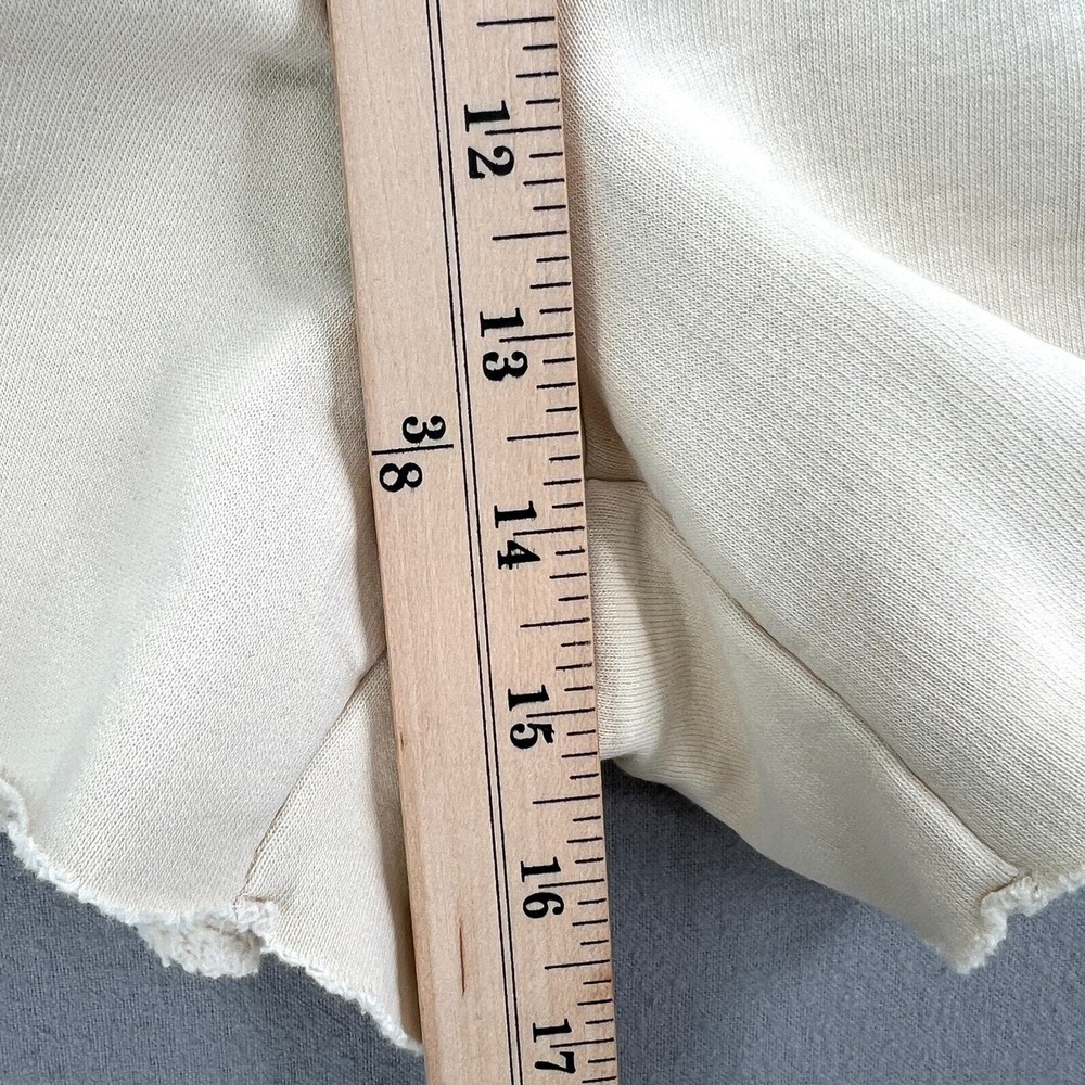 COS Sweat Shorts Women XS Cream Casual Fleece Raw Hem Casual Athleisure Lounge - Picture 14 of 15